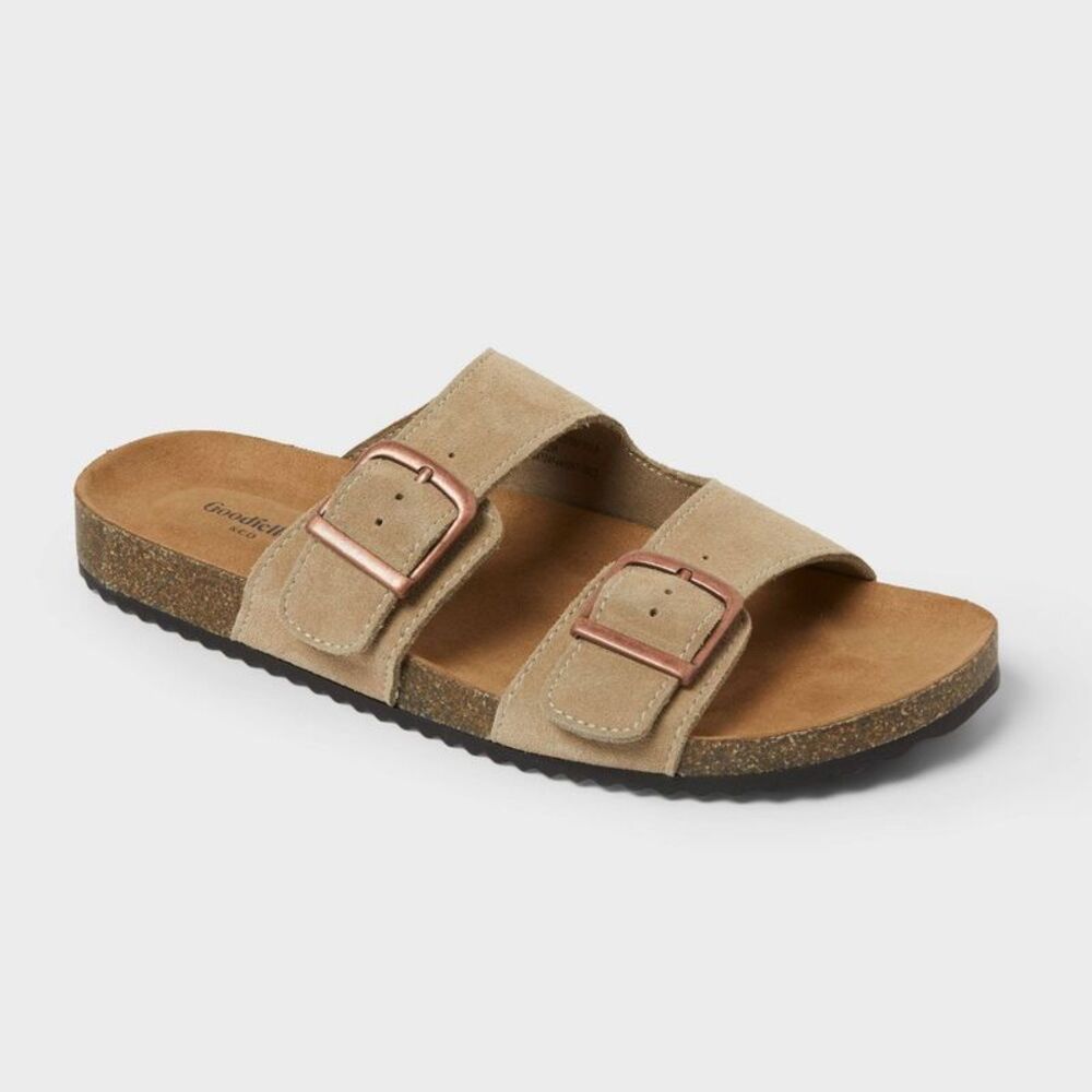 Open Box - Goodfellow & Co - Men's Saul Suede Two Band Sandals - Goo Taupe